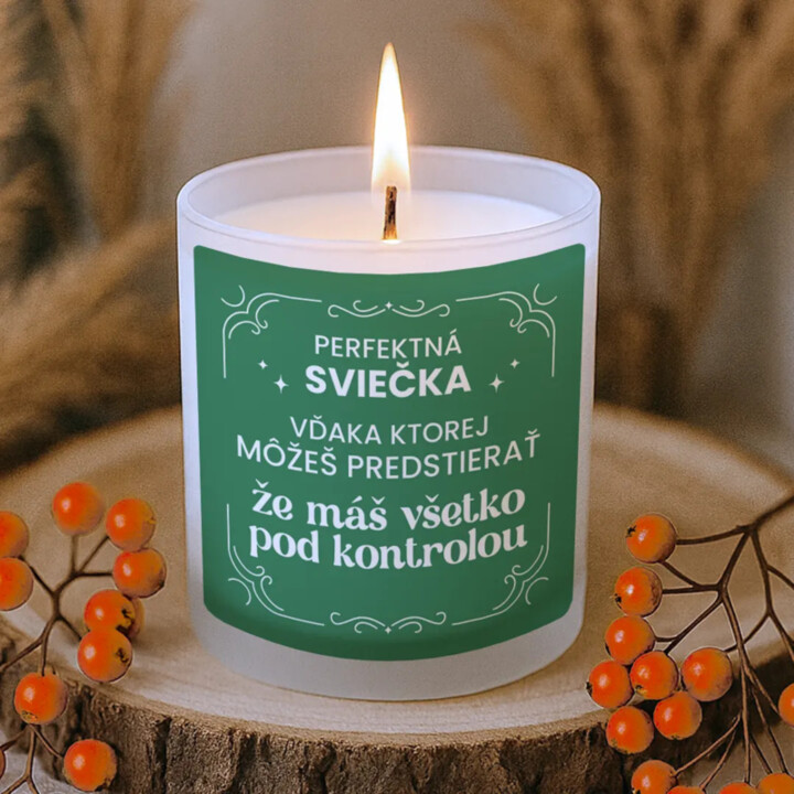 Perfektná sviečka, vďaka ktorej môžeš predstierať - vonná svieca s potlačou