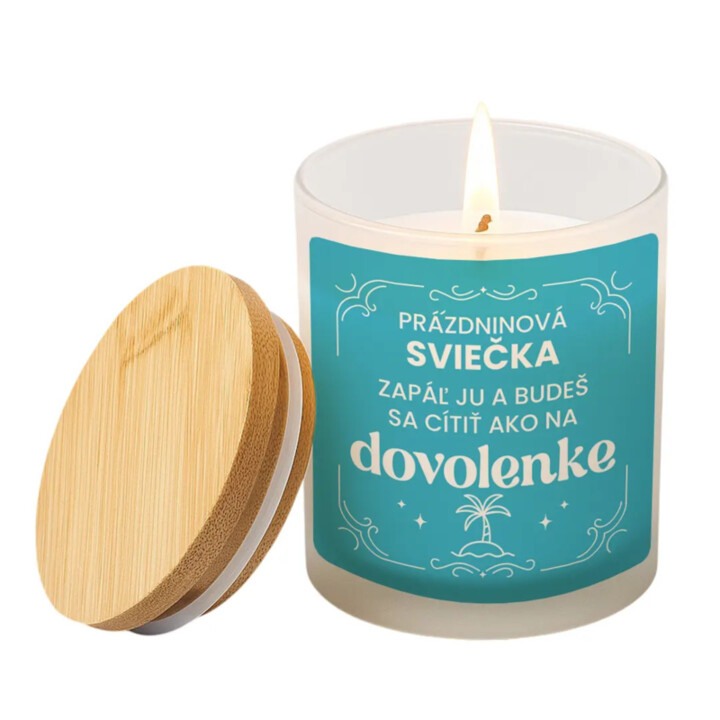 Prázdninová sviečka - vonná svieca s potlačou