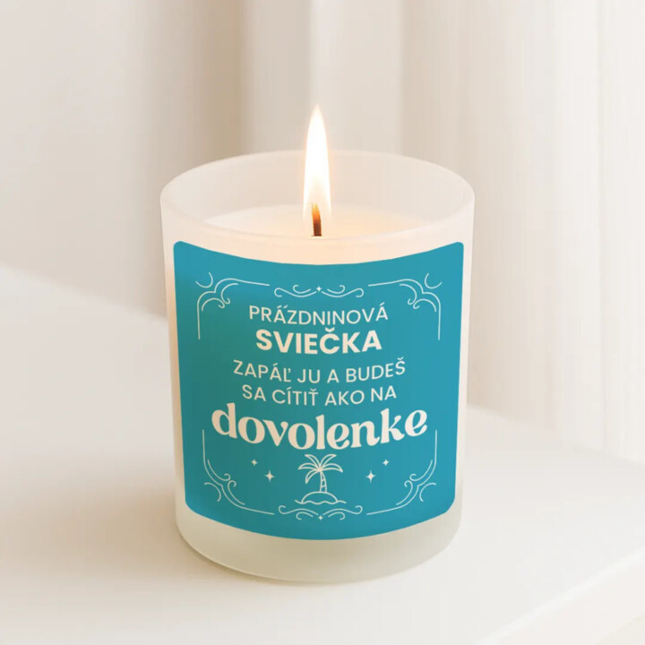 Prázdninová sviečka - vonná svieca s potlačou