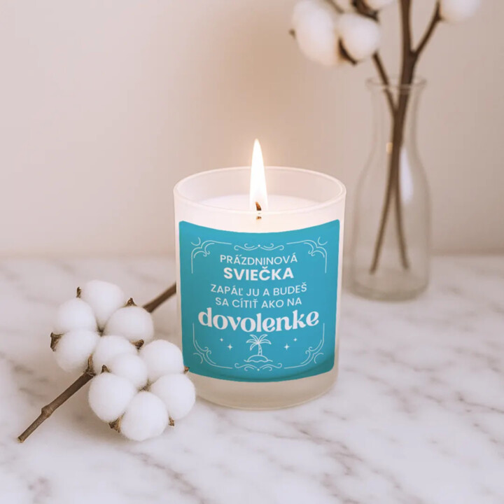 Prázdninová sviečka - vonná svieca s potlačou