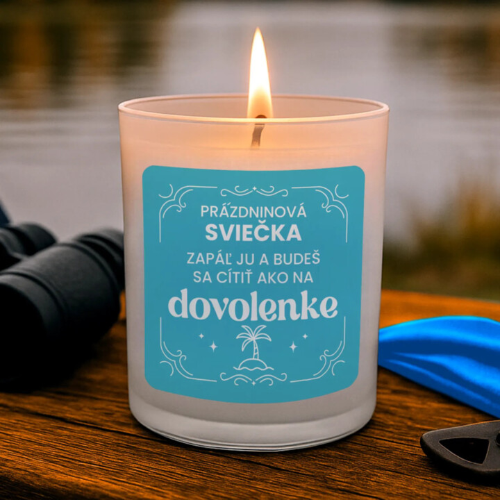 Prázdninová sviečka - vonná svieca s potlačou