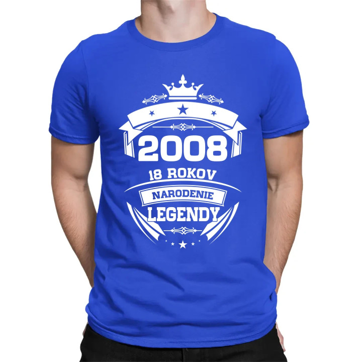 2008 Narodenie legendy 18 rokov - pánske tričko s potlačou