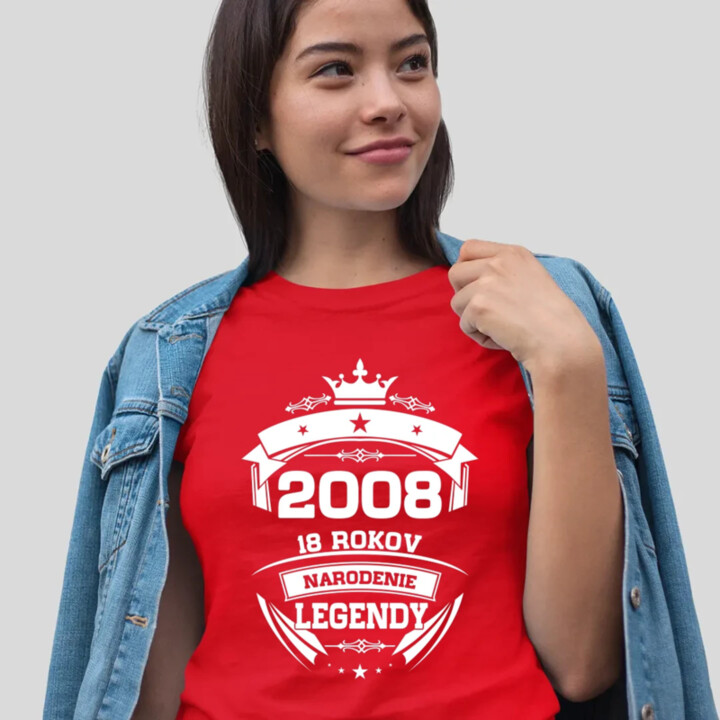 2008 Narodenie legendy 18 rokov - dámske tričko s potlačou