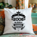 2008 Narodenie legendy 18 rokov - vankúš s potlačou