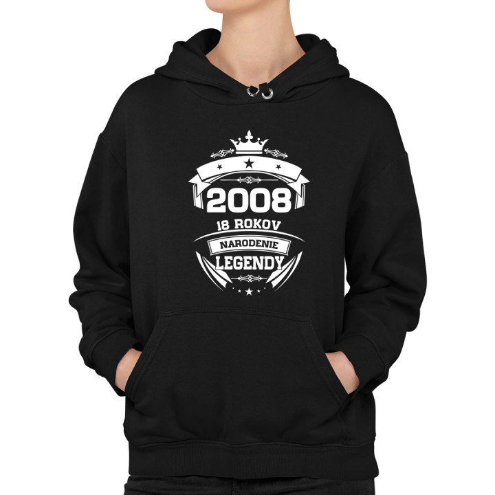 2008 Narodenie legendy 18 rokov  - dámska mikina s potlačou