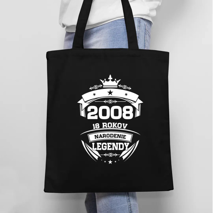 2008 Narodenie legendy 18 rokov - taška s potlačou