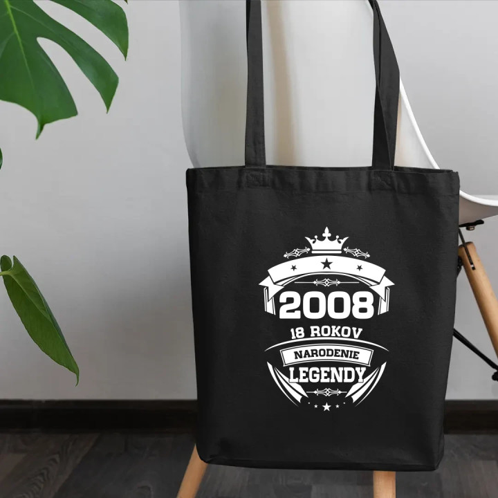 2008 Narodenie legendy 18 rokov - taška s potlačou