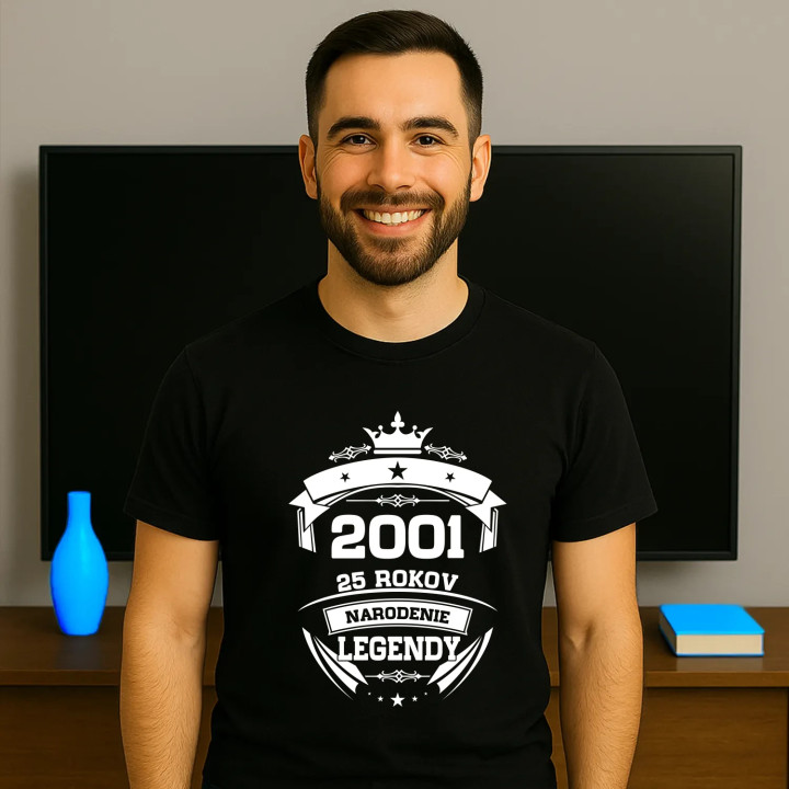 2001 Narodenie legendy 25 rokov - pánske tričko s potlačou