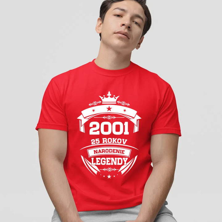 2001 Narodenie legendy 25 rokov - pánske tričko s potlačou