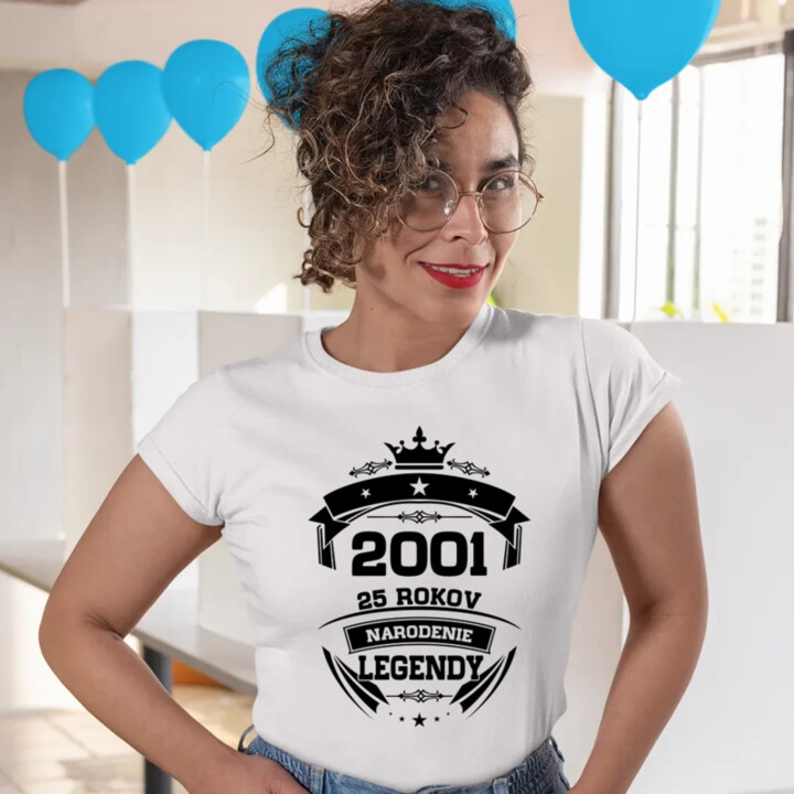 2001 Narodenie legendy 25 rokov - dámske tričko s potlačou