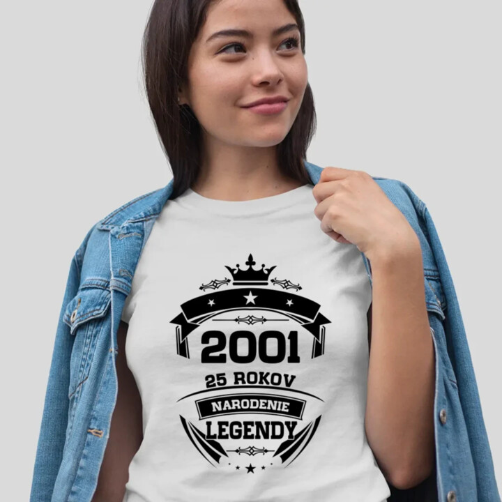 2001 Narodenie legendy 25 rokov - dámske tričko s potlačou
