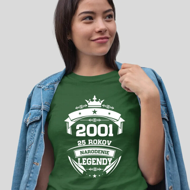 2001 Narodenie legendy 25 rokov - dámske tričko s potlačou