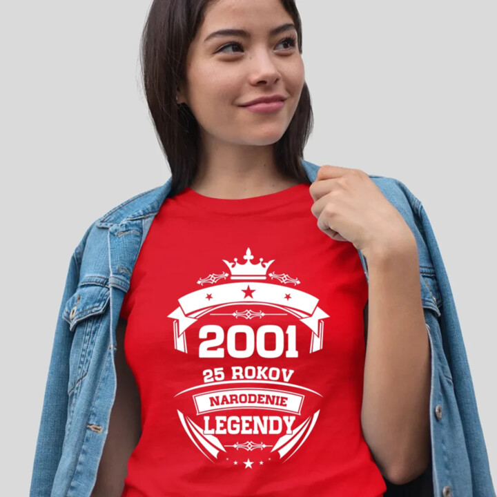 2001 Narodenie legendy 25 rokov - dámske tričko s potlačou