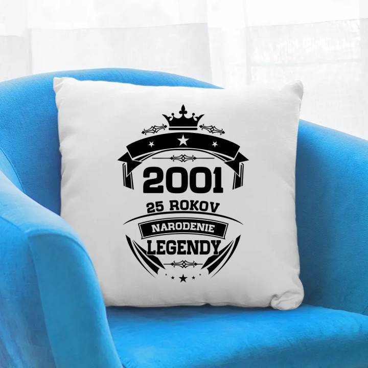 2001 Narodenie legendy 25 rokov - vankúš s potlačou