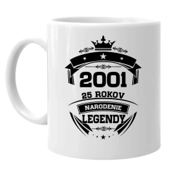 2001 Narodenie legendy 25 rokov - keramický hrnček s potlačou