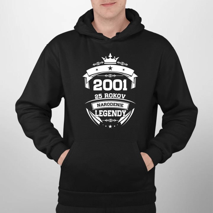 2001 Narodenie legendy 25 rokov  - pánska mikina s potlačou