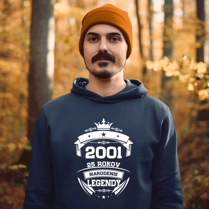 2001 Narodenie legendy 25 rokov  - pánska mikina s potlačou