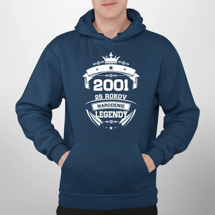 2001 Narodenie legendy 25 rokov  - pánska mikina s potlačou