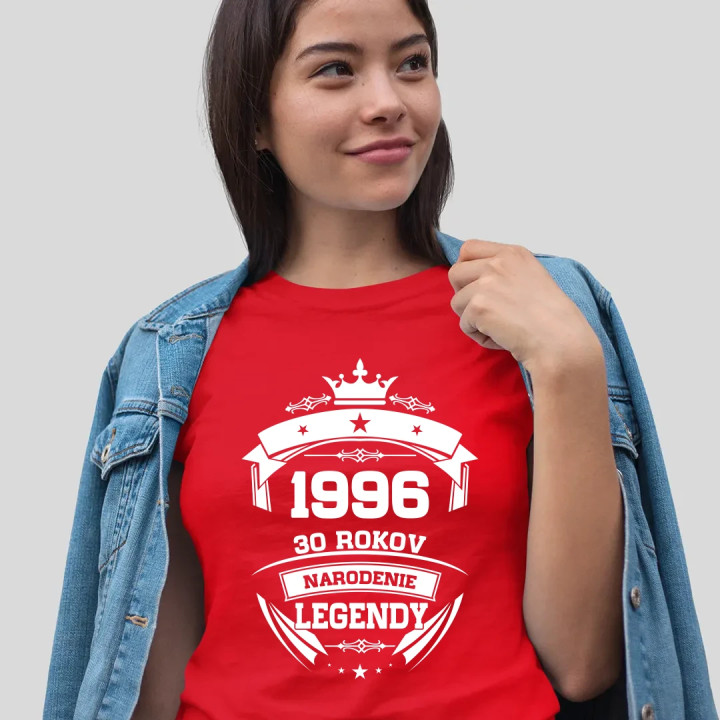 1996 Narodenie legendy 30 rokov - dámske tričko s potlačou