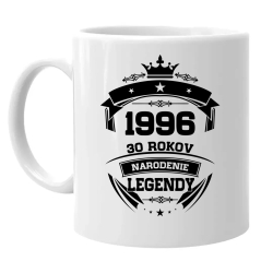 1996 Narodenie legendy 30 rokov - keramický hrnček s potlačou