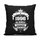 1996 Narodenie legendy 30 rokov - čierny vankúš s potlačou