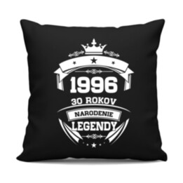 1996 Narodenie legendy 30 rokov - čierny vankúš s potlačou