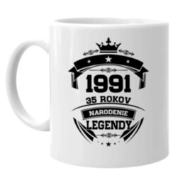 1991 Narodenie legendy 35 rokov - keramický hrnček s potlačou