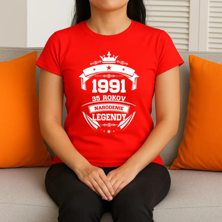 1991 Narodenie legendy 35 rokov - dámske tričko s potlačou