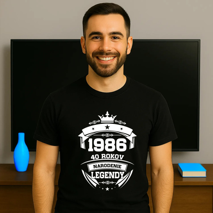 1986 Narodenie legendy 40 rokov - pánske tričko s potlačou