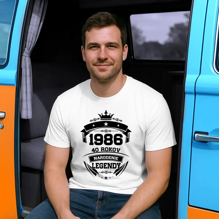 1986 Narodenie legendy 40 rokov - pánske tričko s potlačou