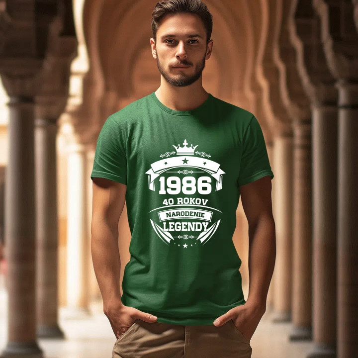 1986 Narodenie legendy 40 rokov - pánske tričko s potlačou