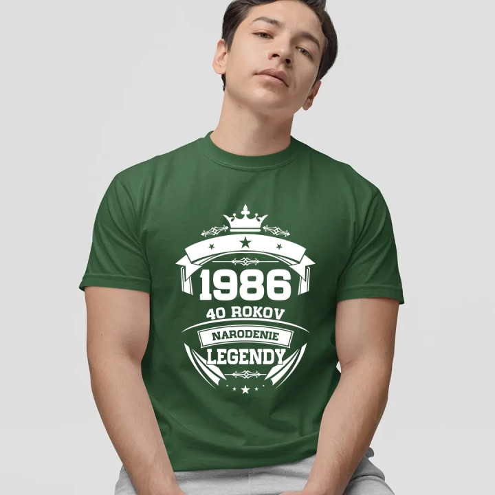 1986 Narodenie legendy 40 rokov - pánske tričko s potlačou