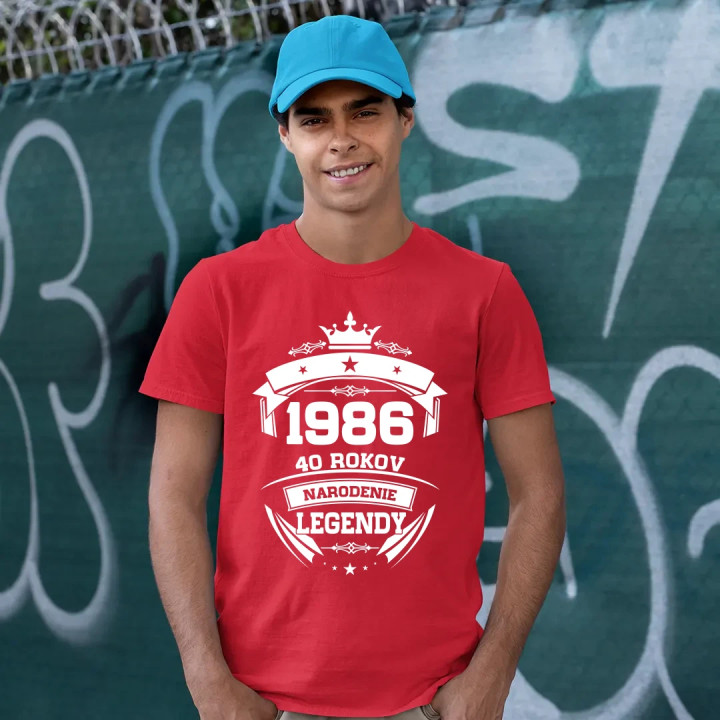 1986 Narodenie legendy 40 rokov - pánske tričko s potlačou