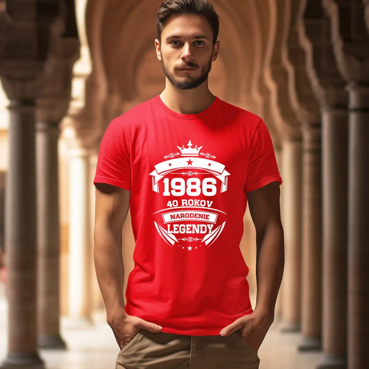 1986 Narodenie legendy 40 rokov - pánske tričko s potlačou