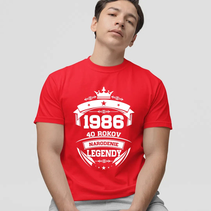 1986 Narodenie legendy 40 rokov - pánske tričko s potlačou