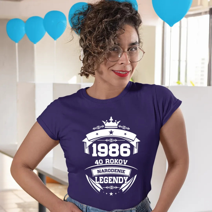 1986 Narodenie legendy 40 rokov - dámske tričko s potlačou