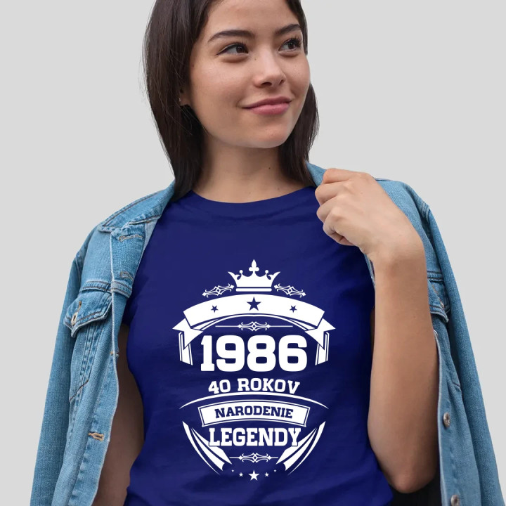 1986 Narodenie legendy 40 rokov - dámske tričko s potlačou