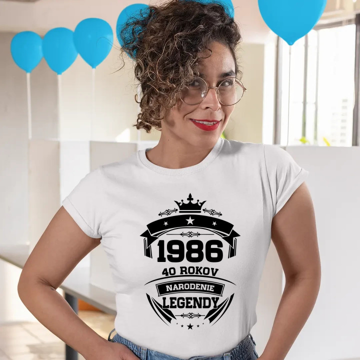 1986 Narodenie legendy 40 rokov - dámske tričko s potlačou