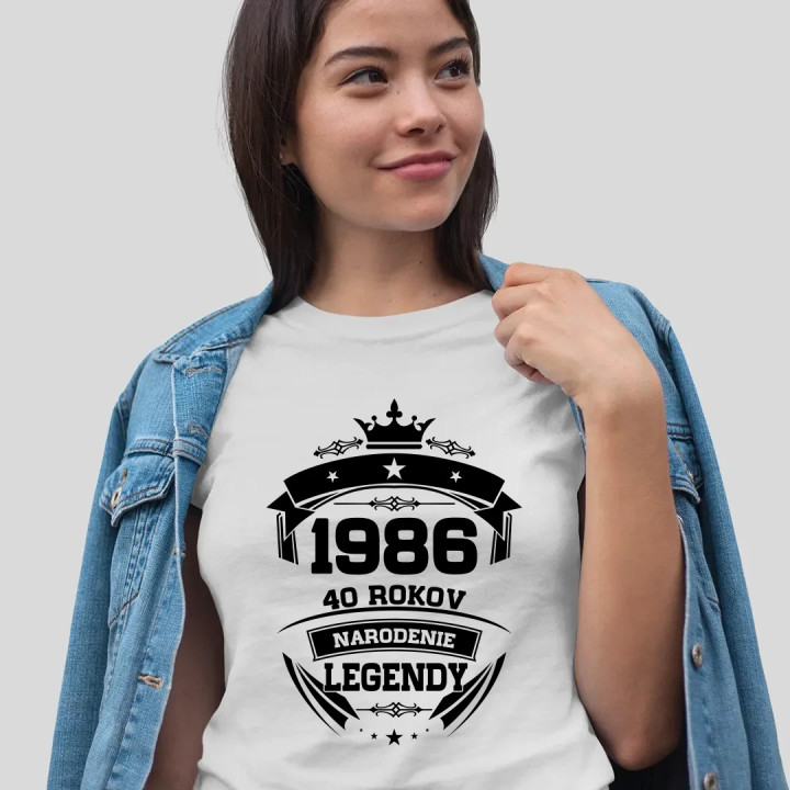 1986 Narodenie legendy 40 rokov - dámske tričko s potlačou