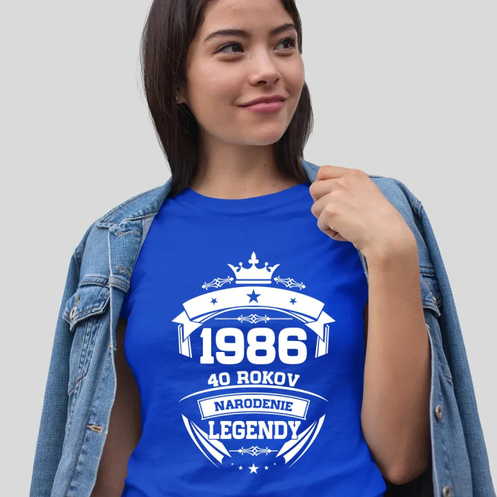 1986 Narodenie legendy 40 rokov - dámske tričko s potlačou