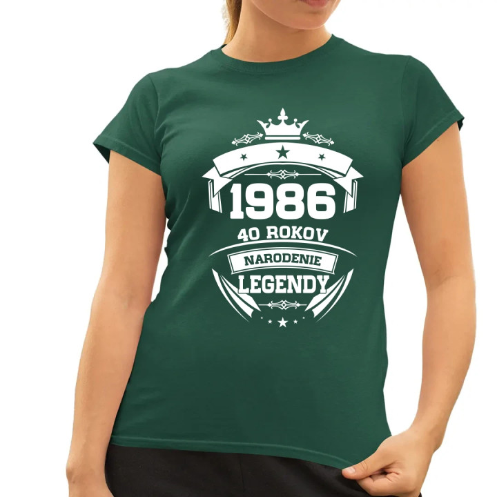 1986 Narodenie legendy 40 rokov - dámske tričko s potlačou