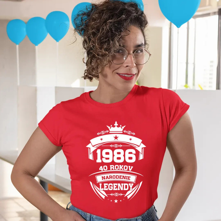 1986 Narodenie legendy 40 rokov - dámske tričko s potlačou