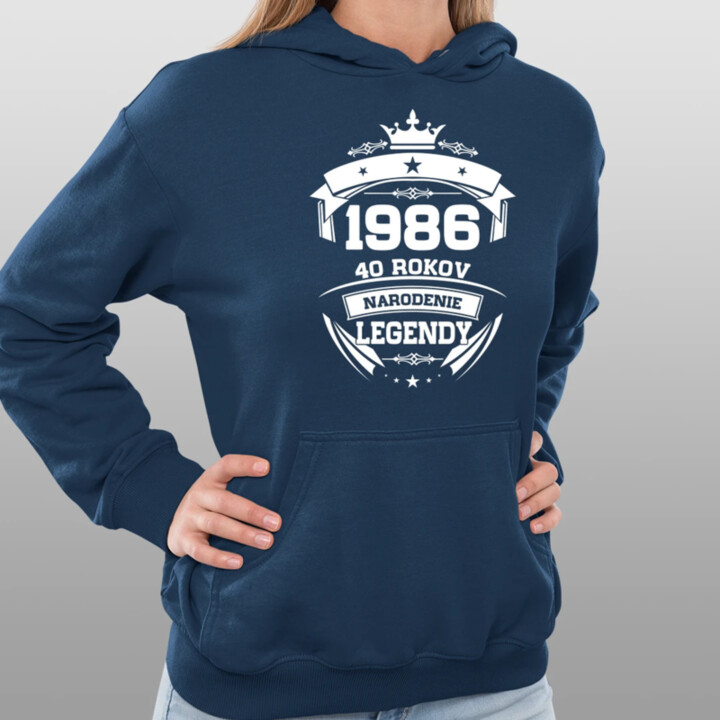 1986 Narodenie legendy 40 rokov  - dámska mikina s potlačou