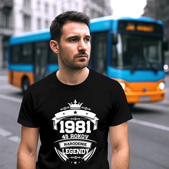 1981 Narodenie legendy 45 rokov - pánske tričko s potlačou