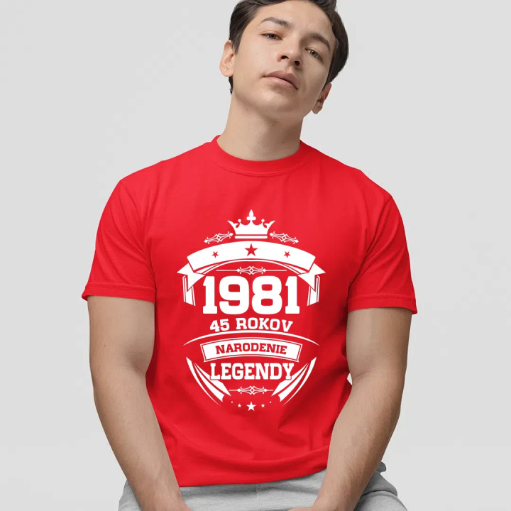 1981 Narodenie legendy 45 rokov - pánske tričko s potlačou