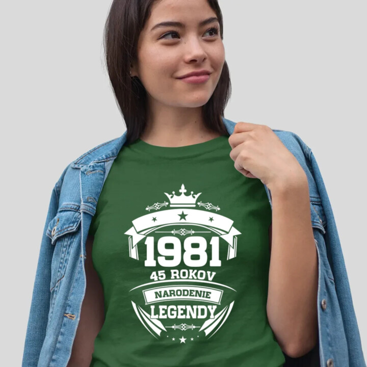 1981 Narodenie legendy 45 rokov - dámske tričko s potlačou