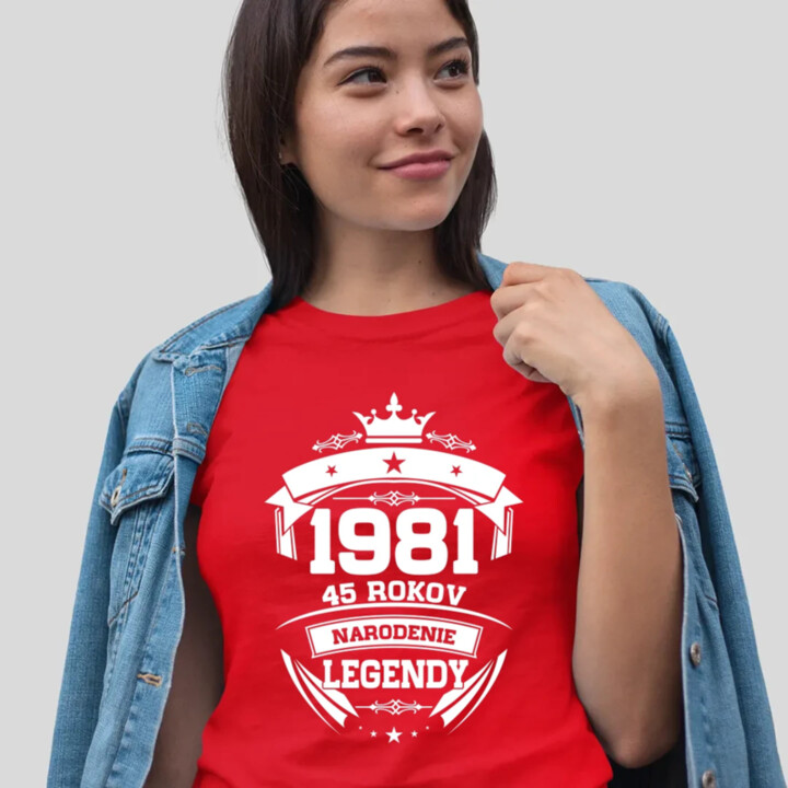 1981 Narodenie legendy 45 rokov - dámske tričko s potlačou