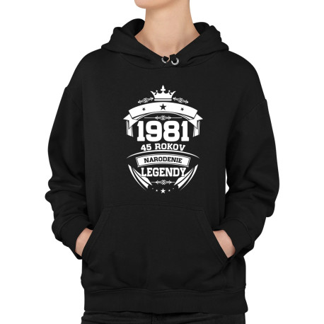 1981 Narodenie legendy 45 rokov  - dámska mikina s potlačou