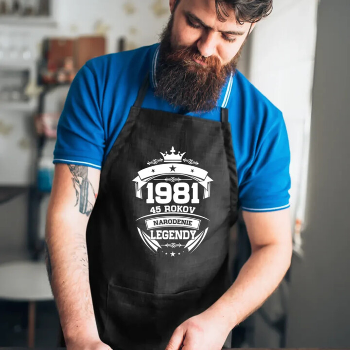 1981 Narodenie legendy 45 rokov - zástera s potlačou