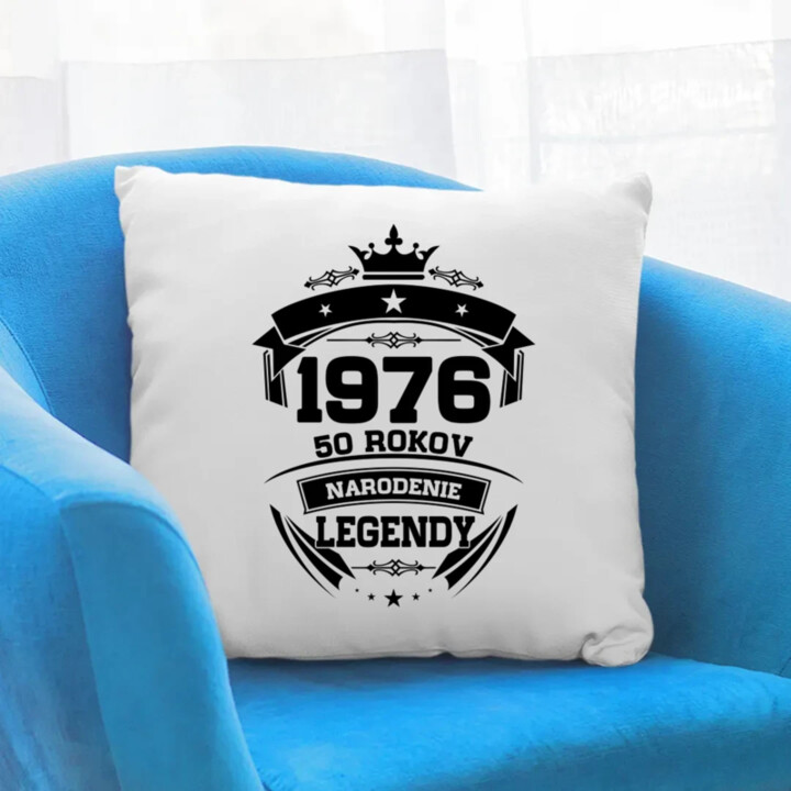 1976 Narodenie legendy 50 rokov - vankúš s potlačou